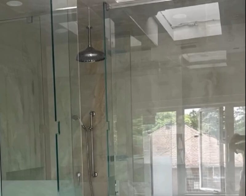 L-shaped Shower Door Installation